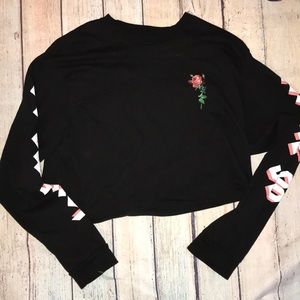 SAMII RYAN Large crop long sleeve rose checkered
